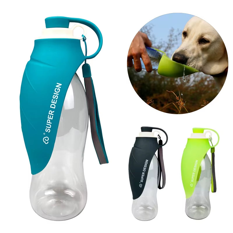 580Ml Sport Portable Pet Dog Water Bottle Silicone Travel Dog Bowl for Puppy Cat Drinking Outdoor Pet Water Dispenser